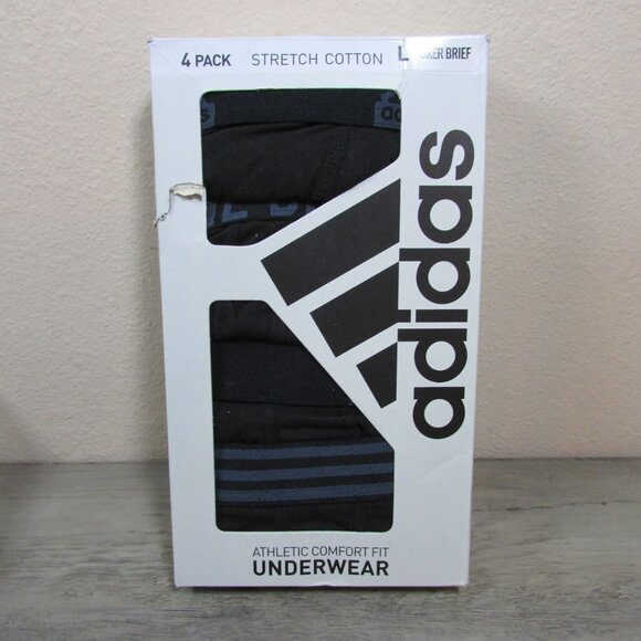 *Various Colors* NEW Adidas Men's Large Stretch Cotton Boxer Briefs 4 Pack - Picture 4 of 8